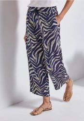 7/8 Wide Leg Hose mit Zebra