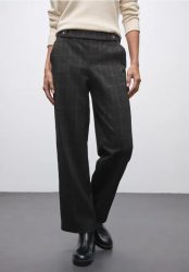 Karierte Straight Leg Hose