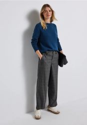 Karierte Straight Leg Hose