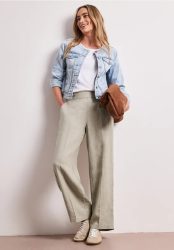 High Waist Wide Leg Hose aus Leinen