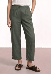 7/8 Wide Leg Hose im Loose Fit aus Leinen