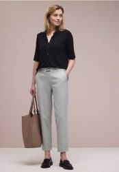 Mid Waist Slim Leg Hose mit Schnalle