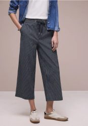 7/8 Wide Leg Hose im Loose Fit mit Streifen