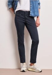Mid Waist Slim Leg Hose im Satin