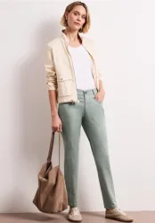 Mid Waist Slim Leg Hose im Satin