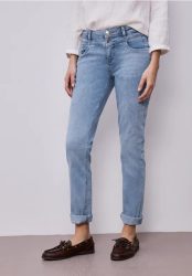Mid Waist Slim Leg Jeans mit Turn