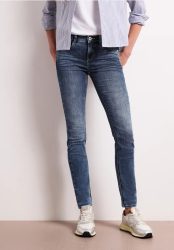 Mid Waist Slim Leg Jeans im Slim Fit