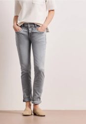 Mid Waist Slim Leg Jeans mit Turn