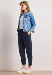 Mid Waist Slim Leg Hose im Loose Fit