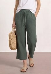 7/8 Wide Leg Hose aus Musselin im Loose Fit