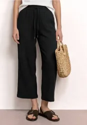 7/8 Wide Leg Hose aus Musselin im Loose Fit