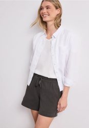 Mid Waist Shorts aus Musselinstoff