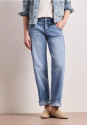 Mid Waist Straight Leg Jeans im Casual Fit