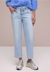 7/8 Mid Waist Straight Leg Jeans im Casual Fit