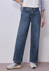 Wide Leg Jeans mit Gürteldetail