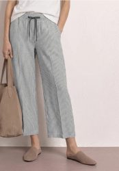 7/8 Wide Leg Hose im Loose Fit aus Leinen