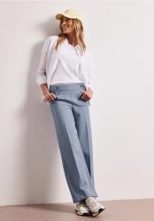 Wide Leg Hose mit Knopfdetails