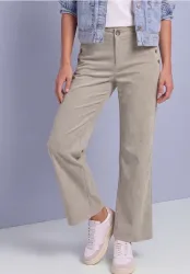 Mid Waist Straight Leg Hose mit Knöpfen