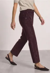Mid Waist Straight Leg Hose mit Knöpfen