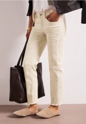 Straight Leg Jeans mit offenem Saum