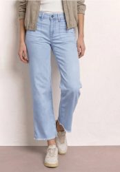 Wide Leg Jeans mit fransigem Saum