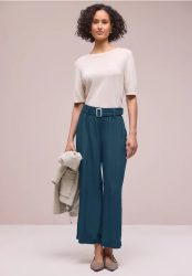 7/8 Wide Leg Hose mit Gürteldetail
