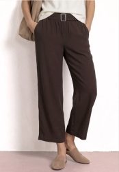 7/8 Wide Leg Hose mit Gürteldetail