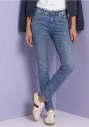 Mid Waist Slim Leg Jeans im Casual Fit