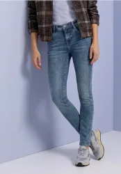 Mid Waist Slim Leg Jeans im Slim Fit
