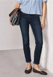 Mid Waist Straight Leg Jeans im Slim Fit