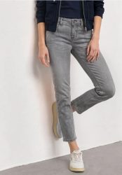 Mid Waist Straight Leg Jeans im Slim Fit