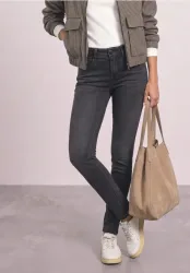Mid Waist Slim Leg Jeans im Slim Fit