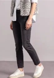 Mid Waist Straight Leg Jeans im Slim Fit