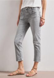 7/8 Straight Leg Jeans mit aufgesetzten Taschen