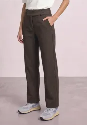 High Waist Wide Leg Hose mit Knopfdetail
