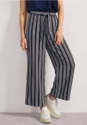 Mid Waist Wide Leg Hose mit Streifen