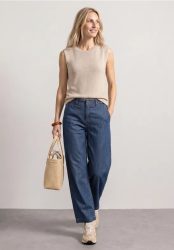 Wide Leg Jeans im Loose Fit mit Comfort Bund