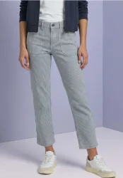 7/8 Straight Leg Jeans im Casual Fit mit Streifen