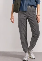 High Waist Barrel Leg Hose mit Elastikbund