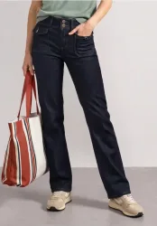 Mid Waist Straight Leg Jeans im Casual Fit