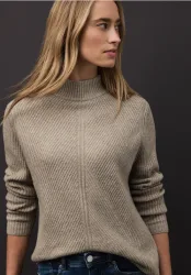 STREET ONE Stehkragenpullover mit dezentem Strukturmuster