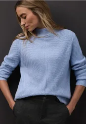 STREET ONE Stehkragenpullover mit dezentem Strukturmuster