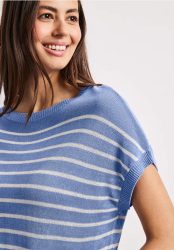 Pullover mit Boatneck und Streifen