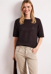 Kurzarm Pullover mit Mesh