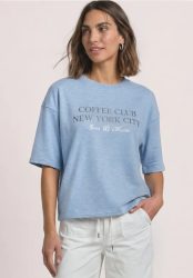 Kurzarm Sweatshirt mit Wording