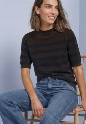 Kurzarm Pullover mit Turtle Neck