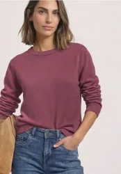 Langarm Pullover mit Boat Neck