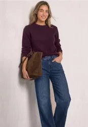 Langarm Pullover mit Boat Neck
