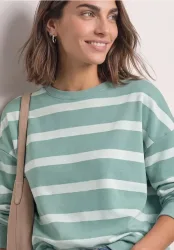 Sweatshirt mit Rundhals und Streifen