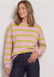 Sweatshirt mit Rundhals und Streifen